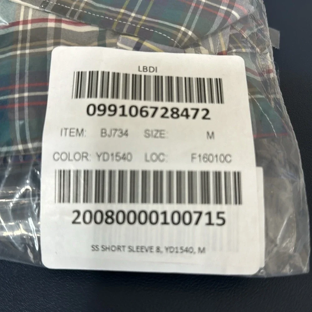 J. Crew Classic Button‎ Up Shirt Men's M Teal Purple Plaid Short Sleeve New